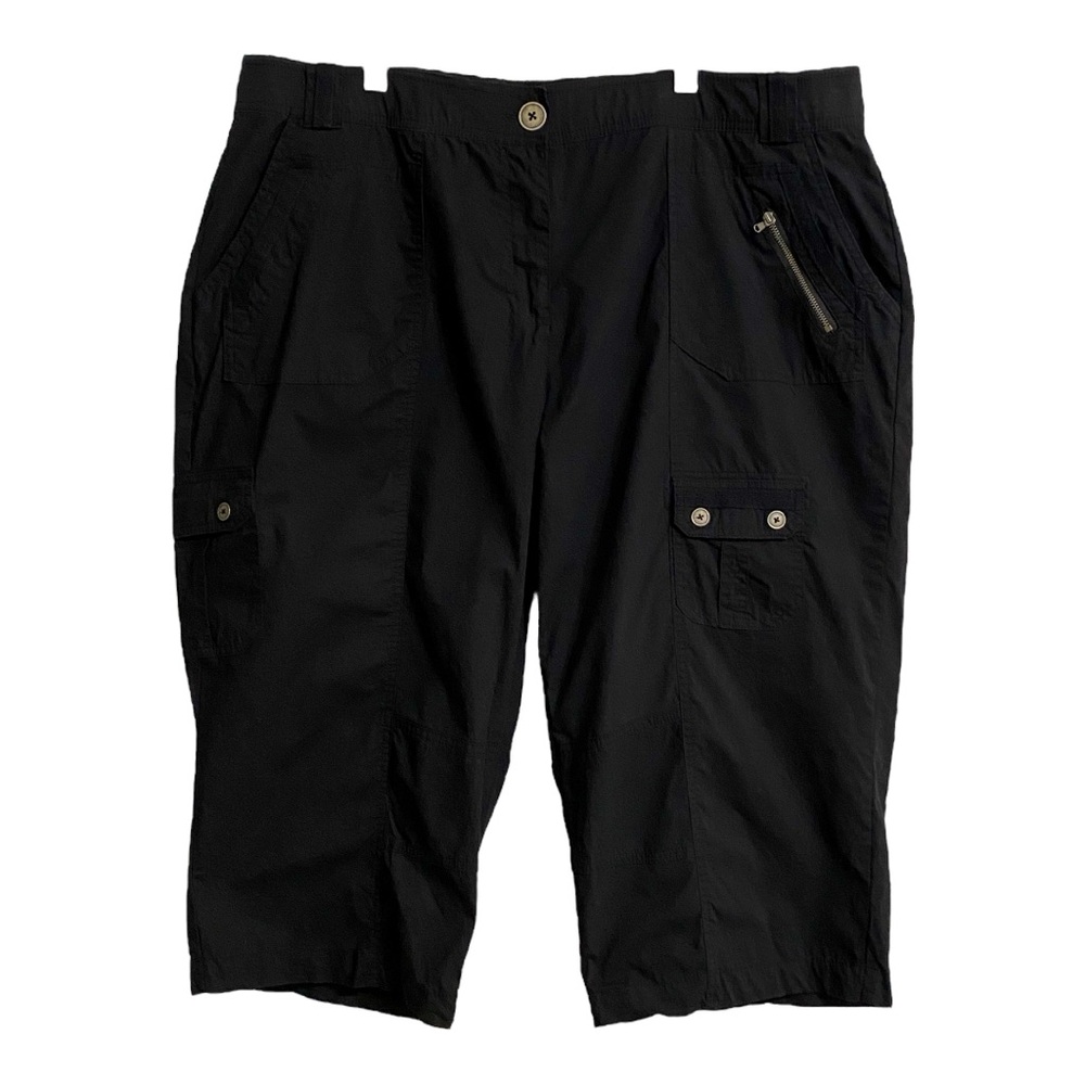 Avenue Black Wide Leg Cargo Capris with 9 Pockets!! Sz 18